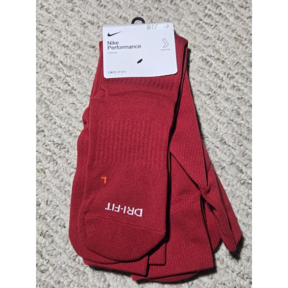 NWT Nike Knee-High Sports Socks Maroon Women's 6-10 Youth 5-7Y Men 6-8 Baseball